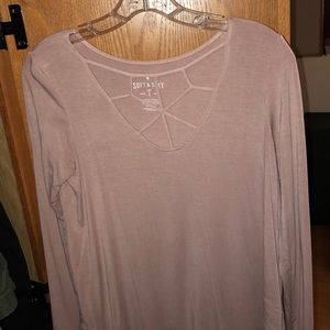 Light pink long sleeve T-shirt